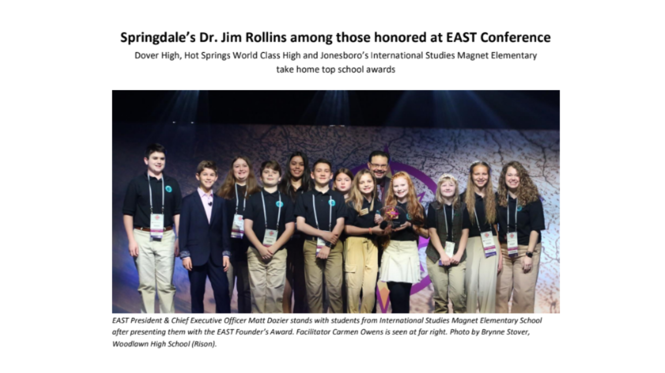 Springdale’s Dr. Jim Rollins among those honored at EAST Conference  