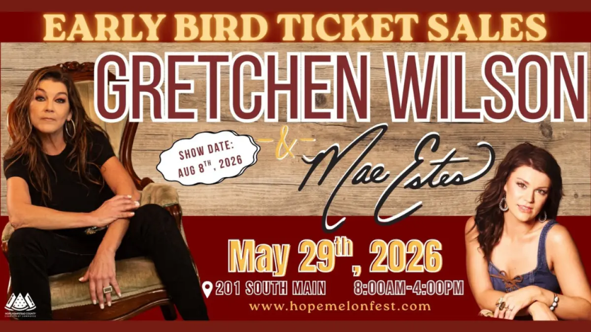 Early Bird Concert Ticket Sale Announced for Gretchen Wilson at the 50th Annual Hope Watermelon Festival