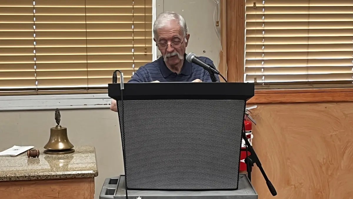 Ken McLemore talks about his new novel at Hope Lions meeting, Johnson makes speech on importance of family farms