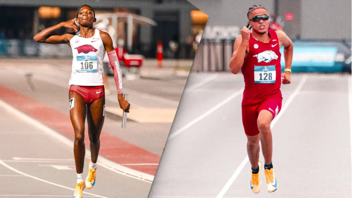 Jallow-Lockhart, McElroy represent Arkansas on SEC T&F Community Service team