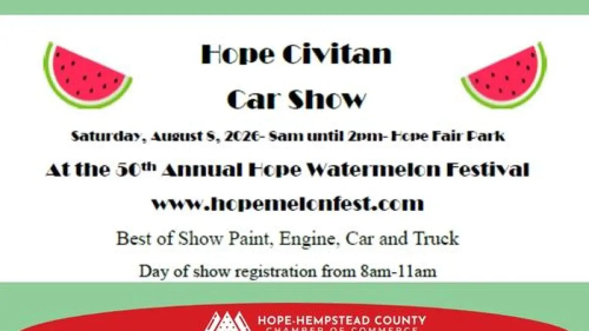 Hope Civitan Club Announces Car Show at the 50th Annual Hope Watermelon Festival