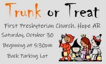 First Presbyterian Plans Trunk or Treat