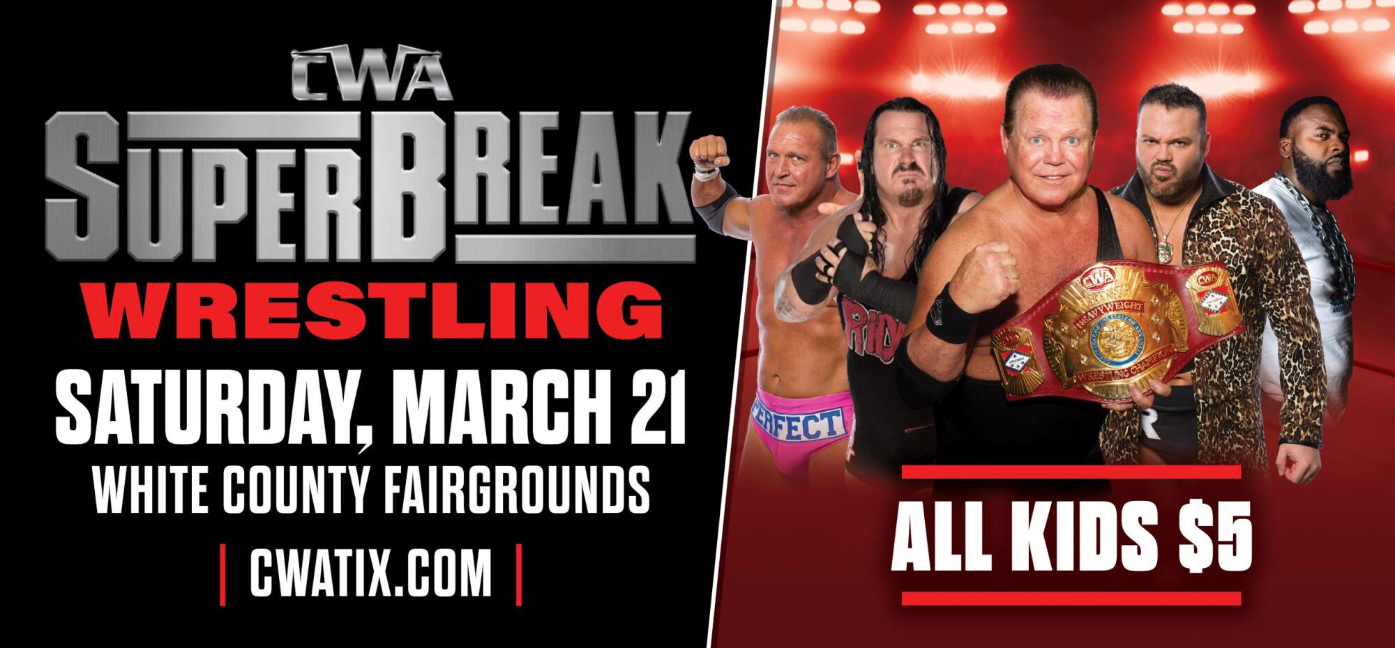 WWE Star Jerry “The King” Lawler Set to Defend Title at CWA “SuperBreak” Event in Searcy on March 21st