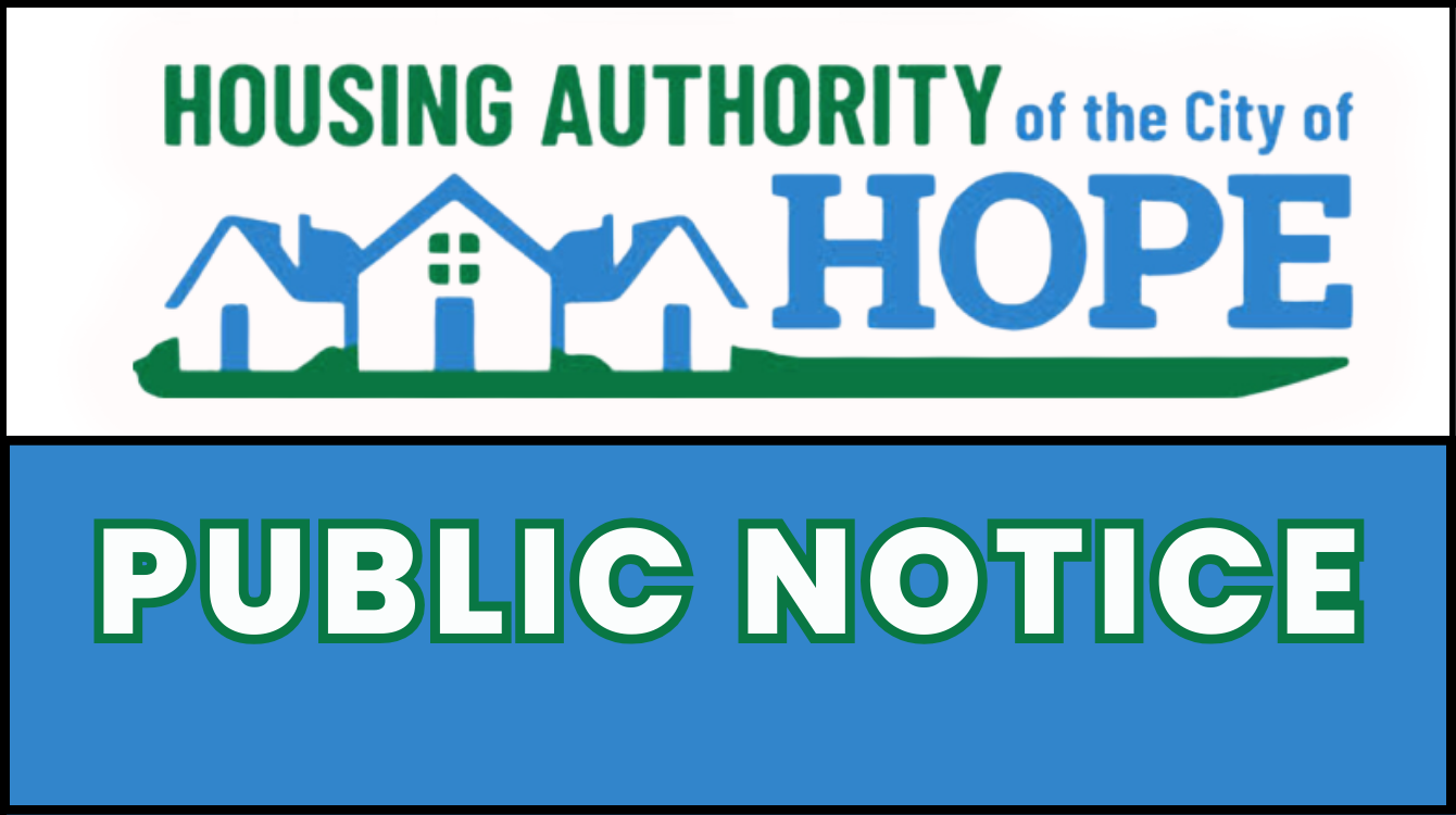 Public Notice- Hope Housing Authority to hold public hearing 